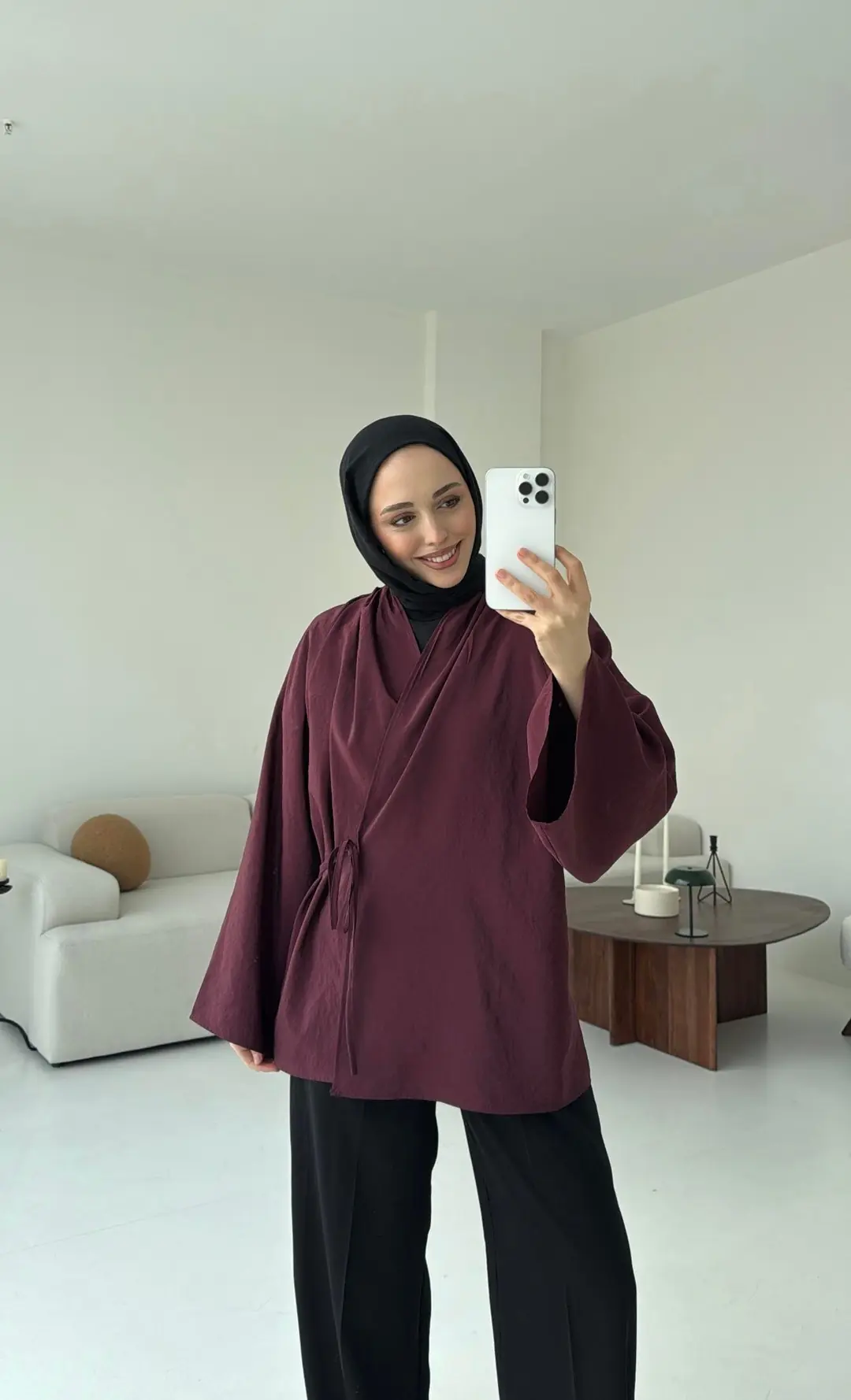 Orijinal Marka Kimono Bordo