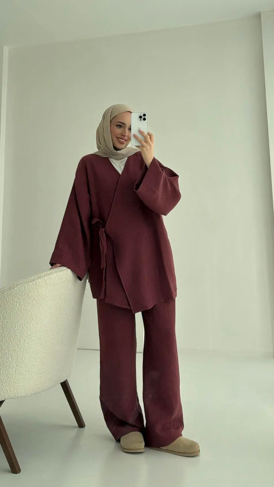 8532 Bağlamlı Takım Bordo