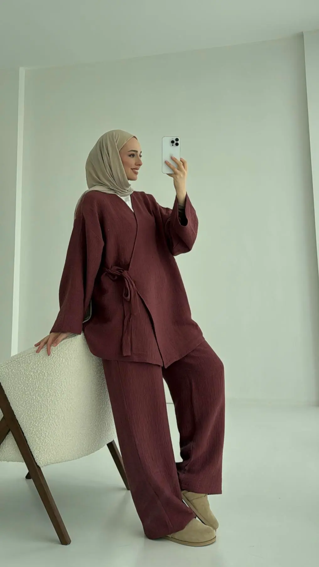 8532 Bağlamlı Takım Bordo - Görsel 2