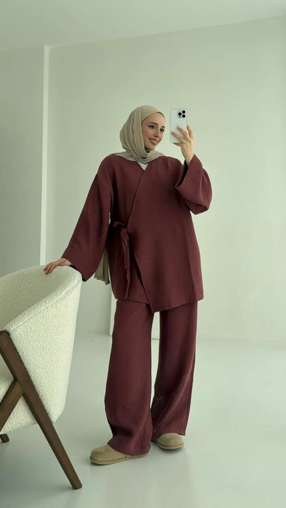 8532 Bağlamlı Takım Bordo - Görsel 4