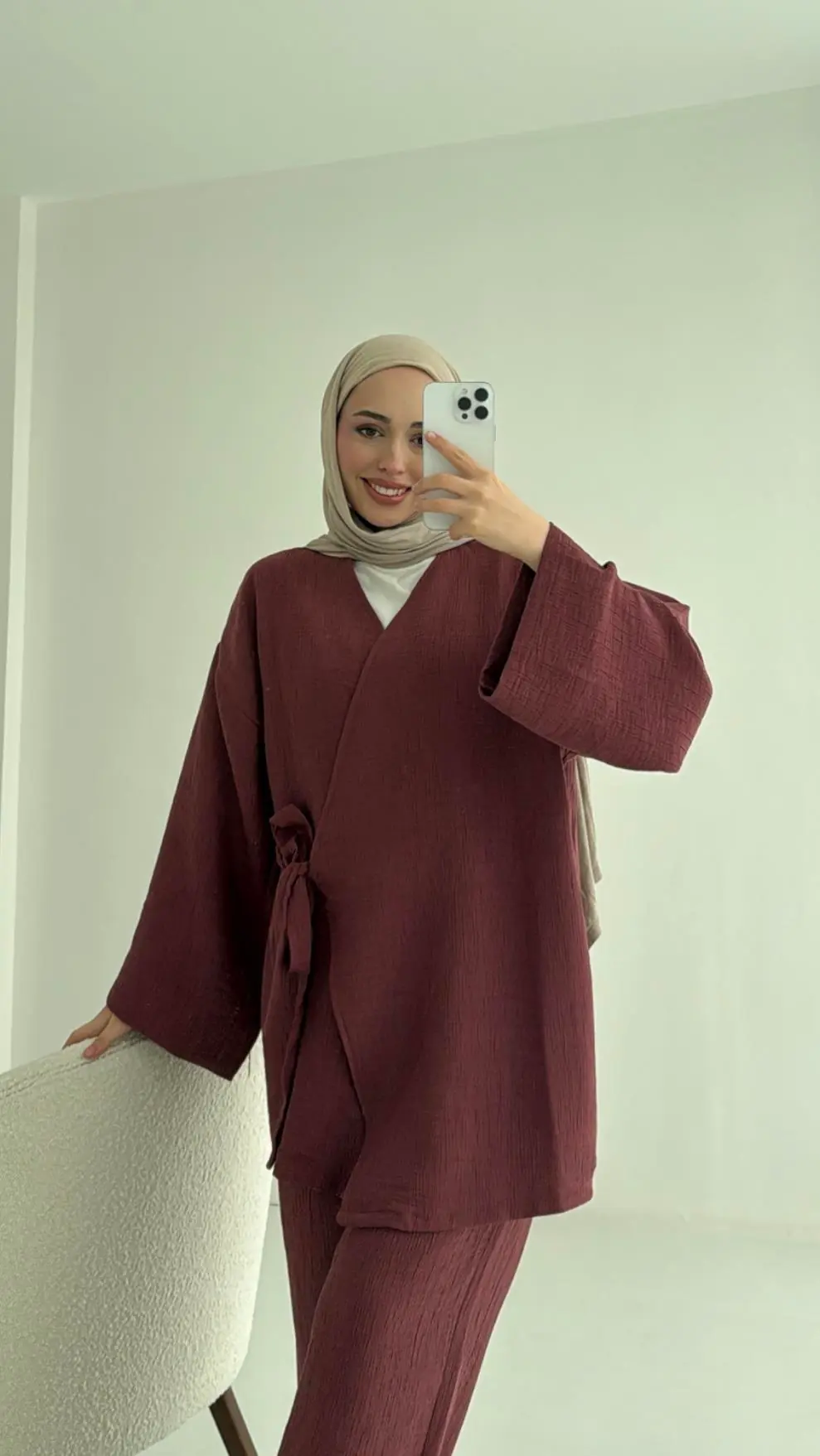 8532 Bağlamlı Takım Bordo - Görsel 5