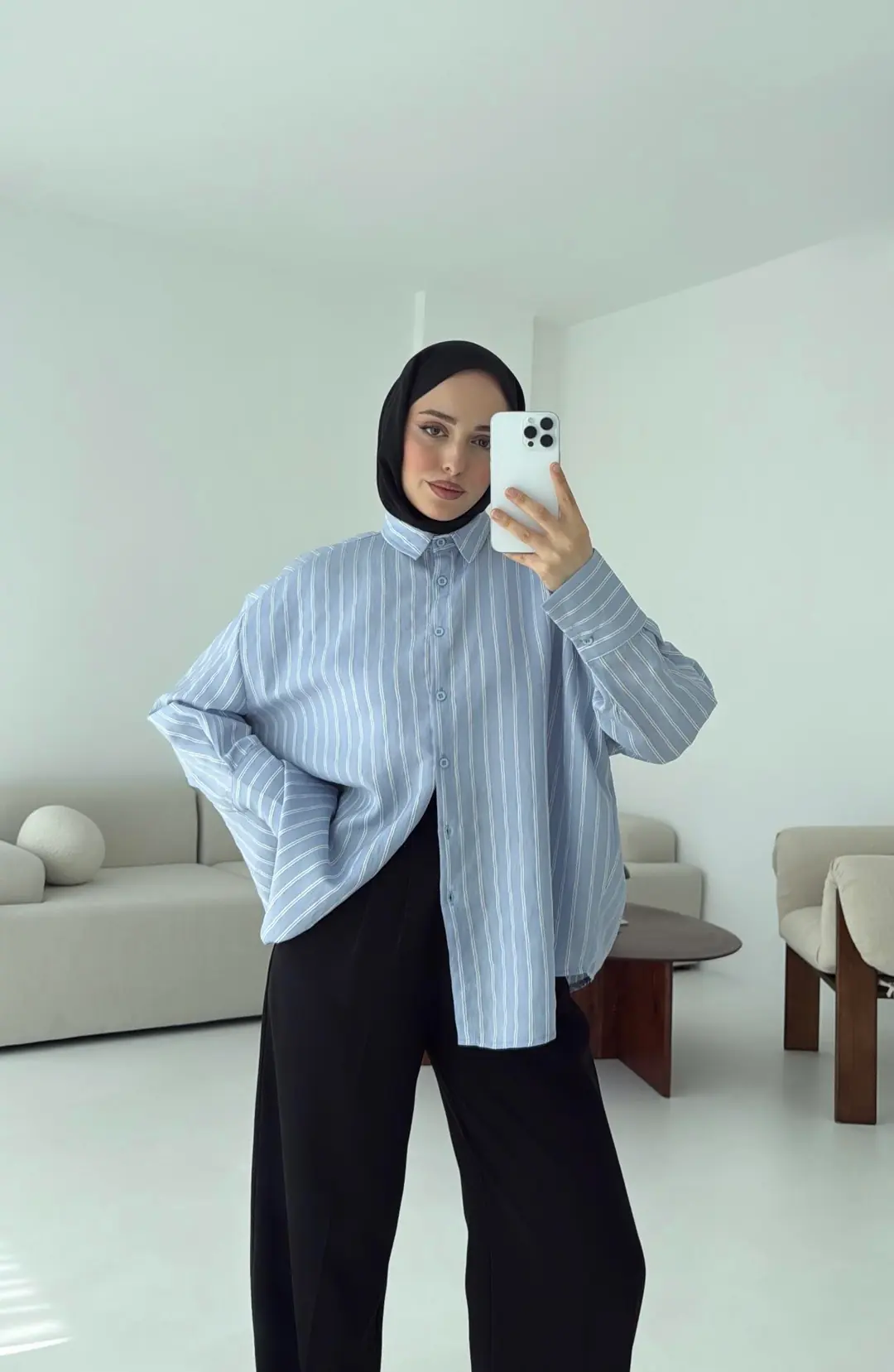 A.Mavi Çizgili Gömlek - Görsel 10