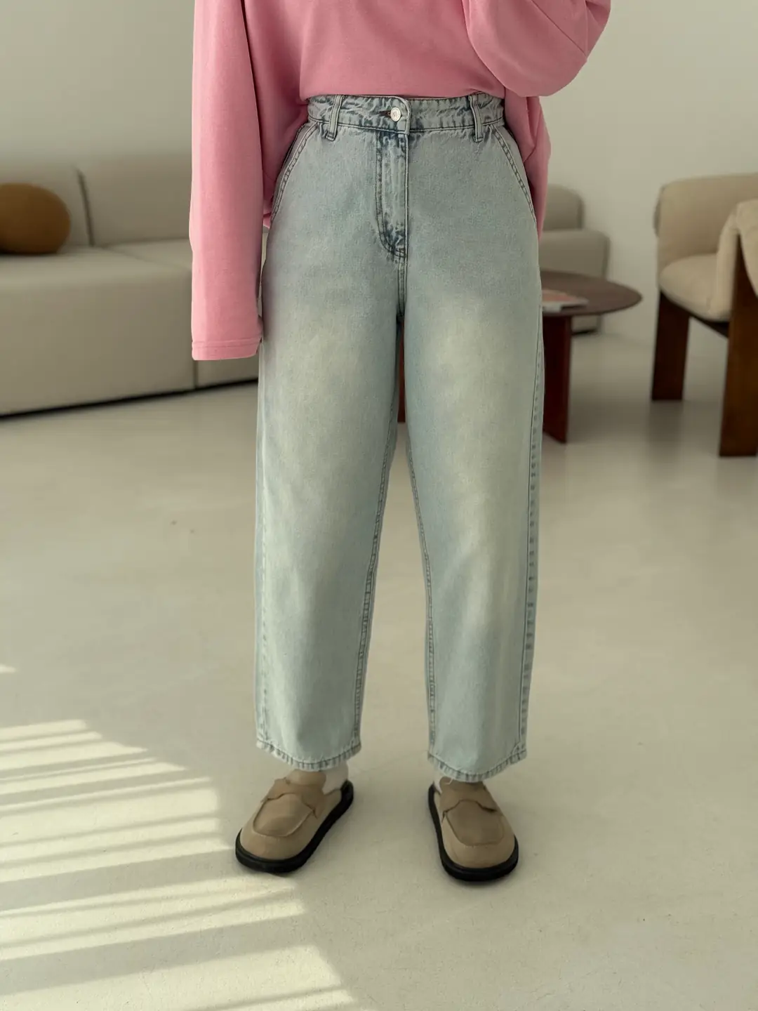 Acık Mavi Mom Jean - Görsel 4