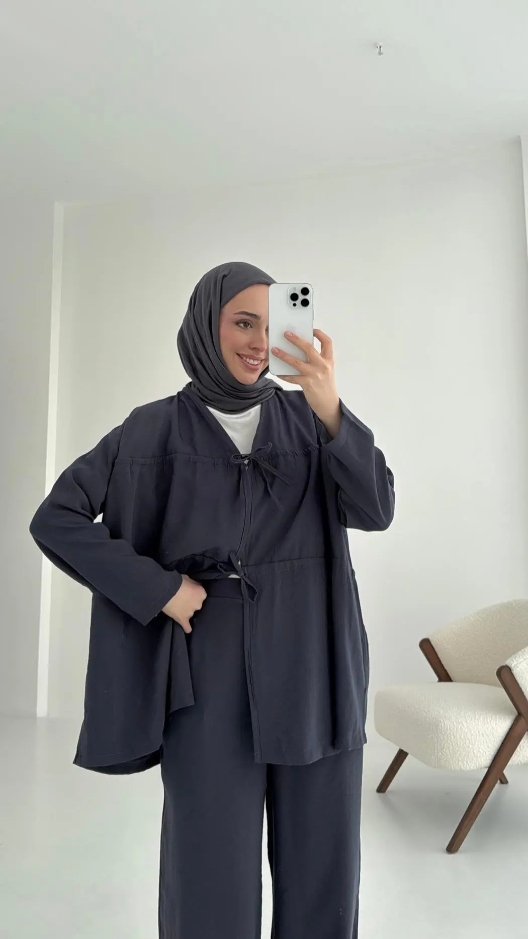 Antrasit Büzgülü Takım Takım - Görsel 3