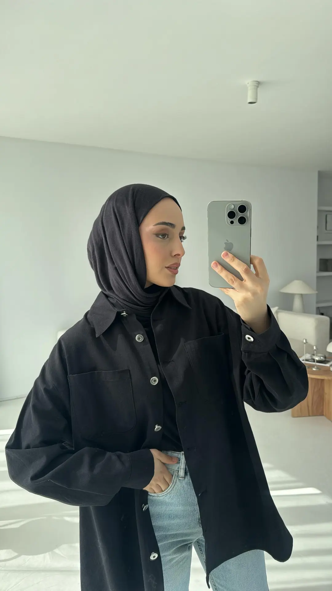 Apero Baskılı Gabardin Ceket Siyah