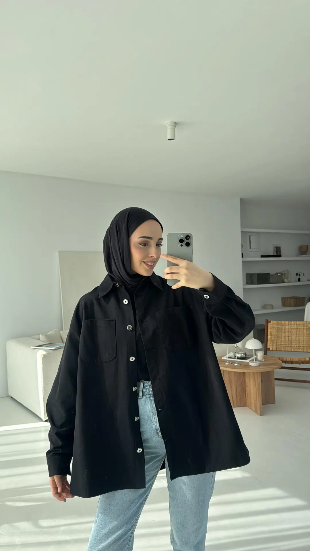 Apero Baskılı Gabardin Ceket Siyah - Görsel 6