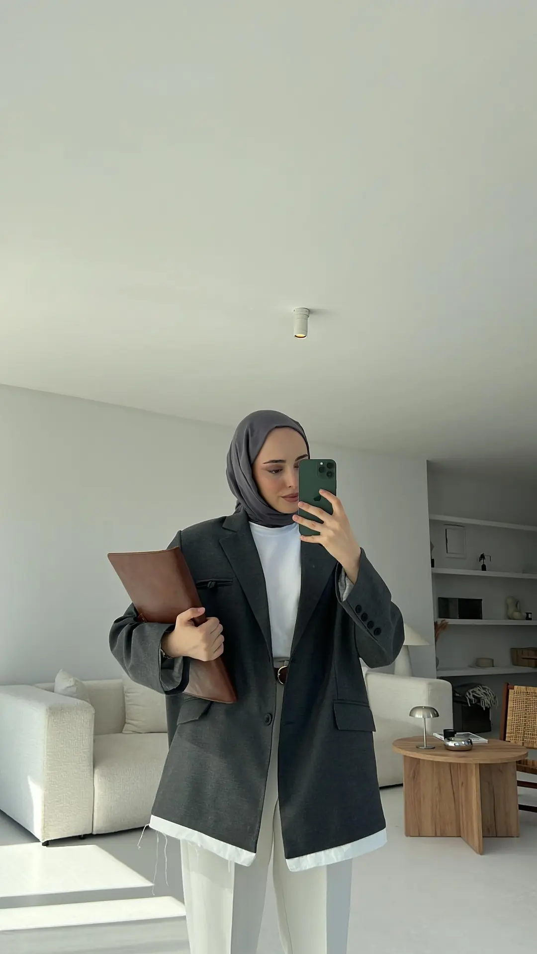 Arkası Baskılı Blazer Ceket Antrasit - Görsel 2