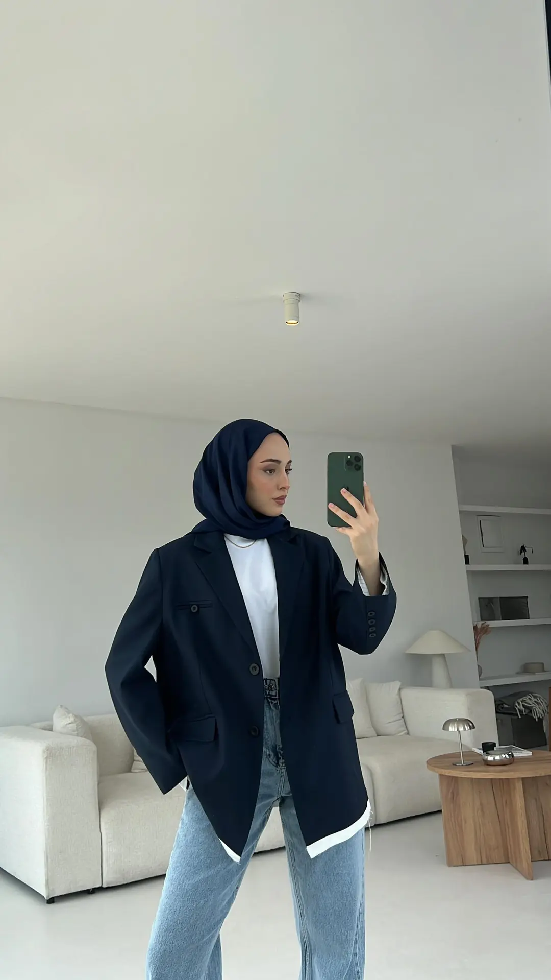 Arkası Baskılı Blazer Ceket Lacivert - Görsel 2