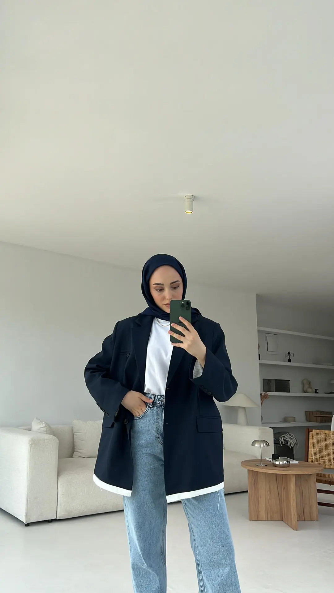 Arkası Baskılı Blazer Ceket Lacivert - Görsel 3