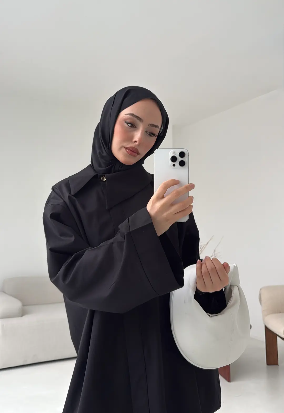 Asimetrik Yaka Oversize Gömlek Siyah