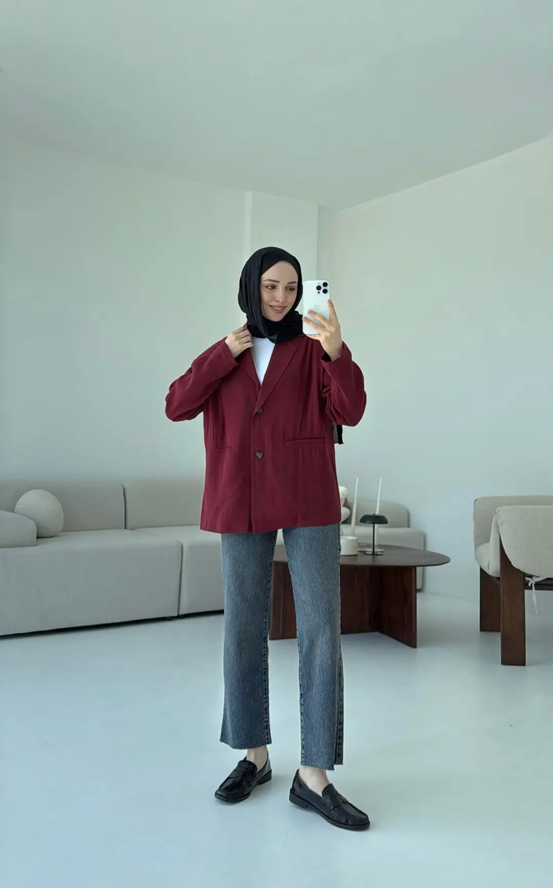 Astarsız Yazlık Keten Ceket Bordo