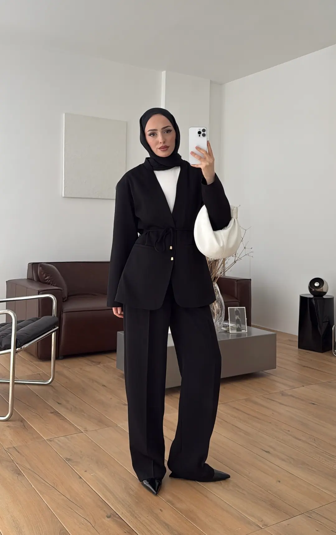 Bagcıklı Blazer Ceket Siyah - Görsel 4