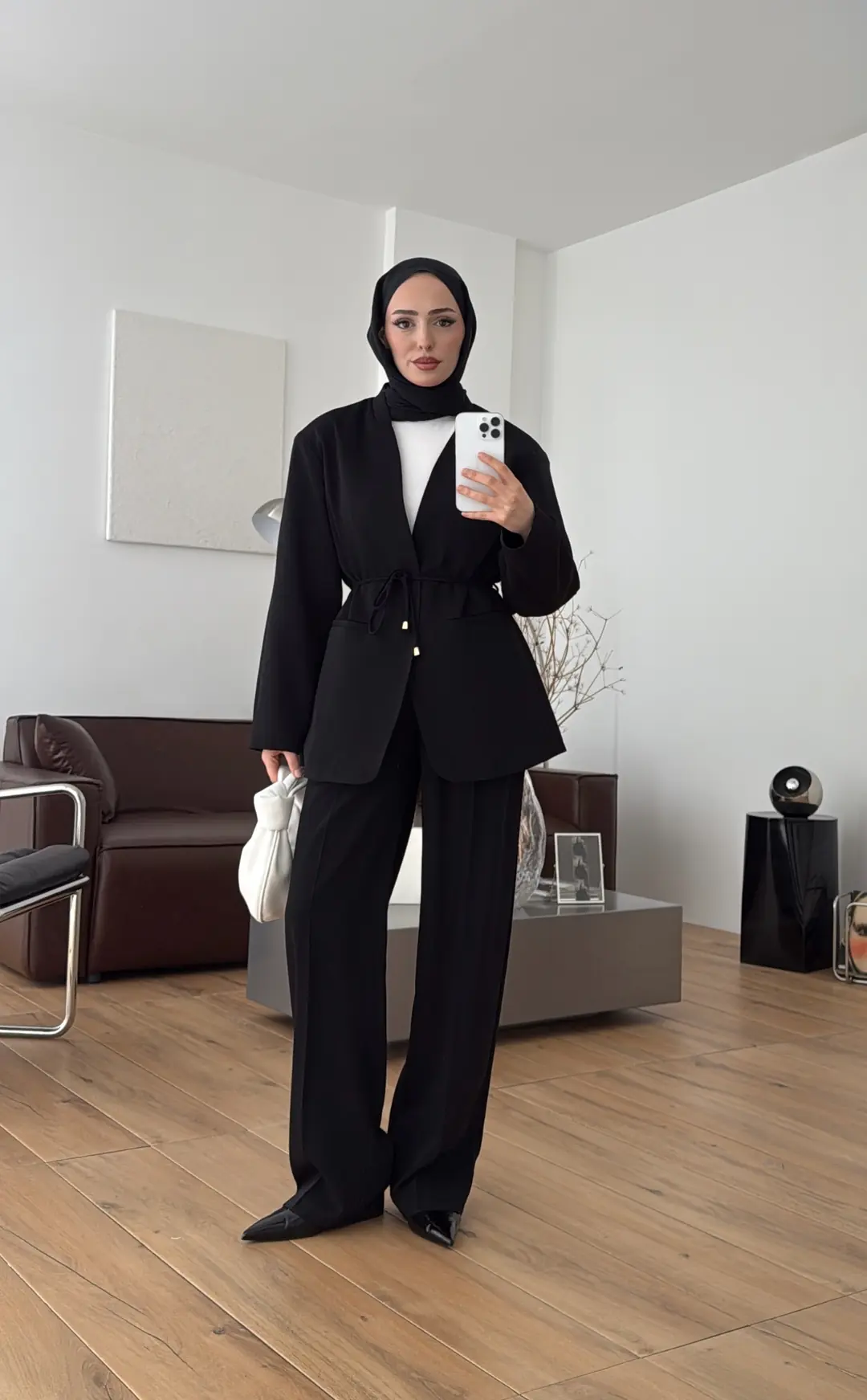 Bagcıklı Blazer Ceket Siyah - Görsel 5