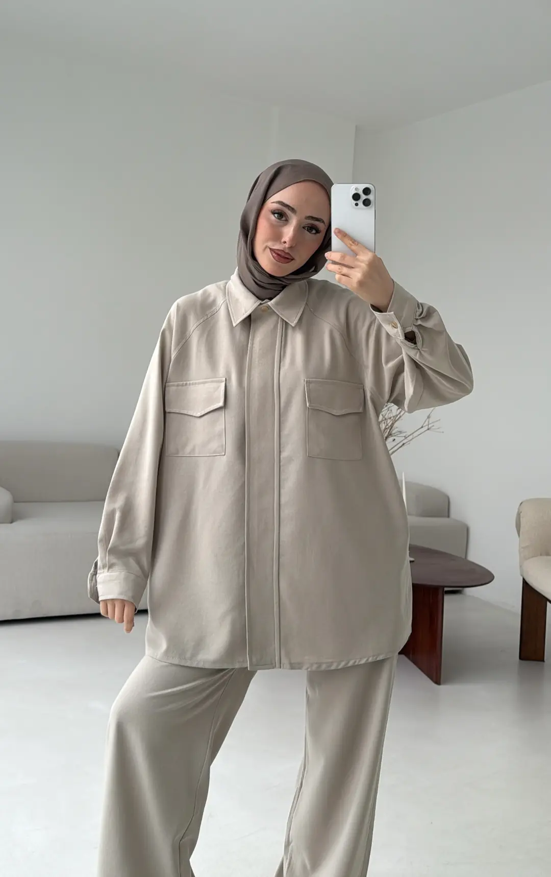 Bağcıklı Bluz Pantolon Takım Taş - Görsel 3