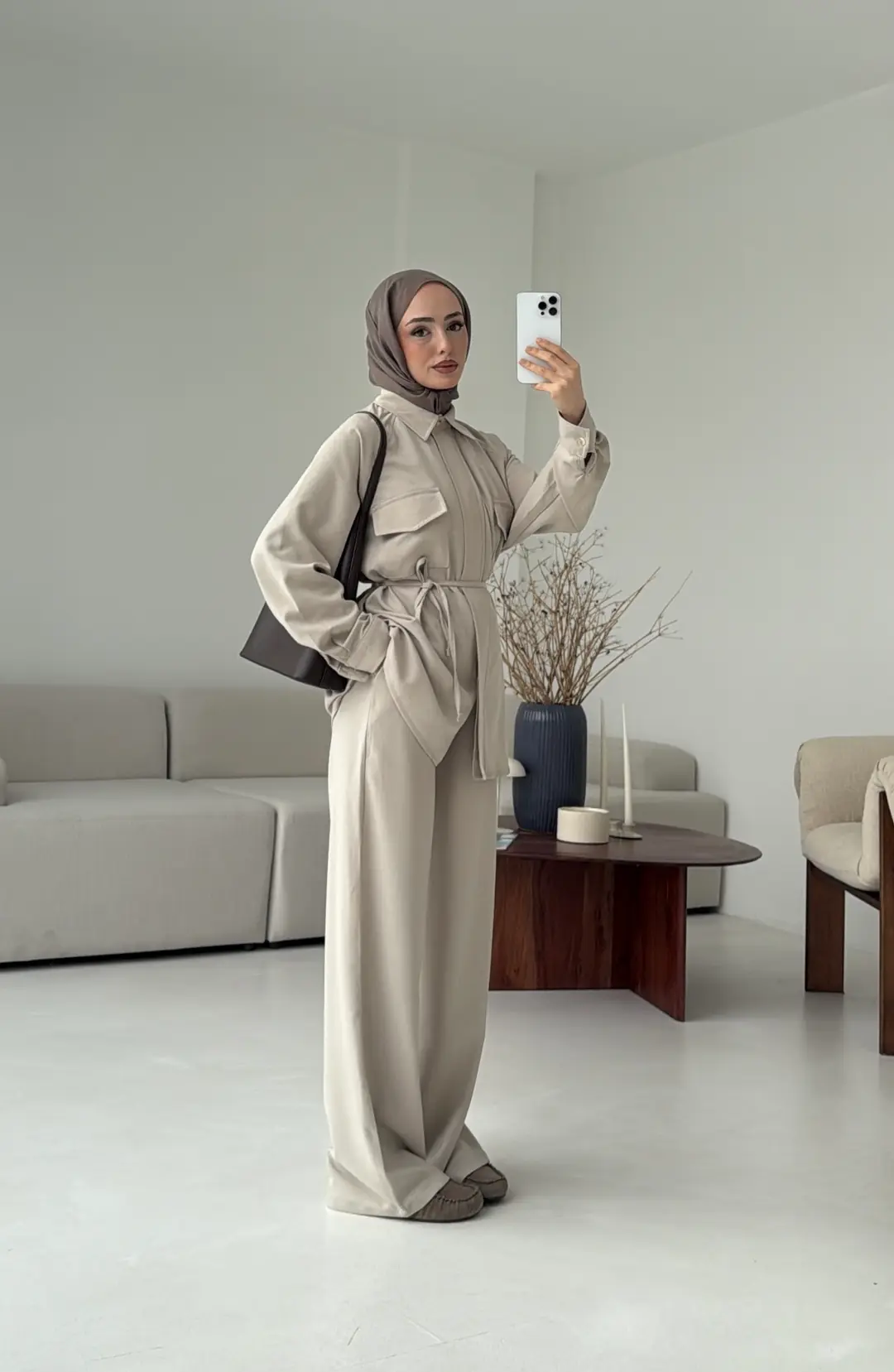 Bağcıklı Bluz Pantolon Takım Taş - Görsel 4