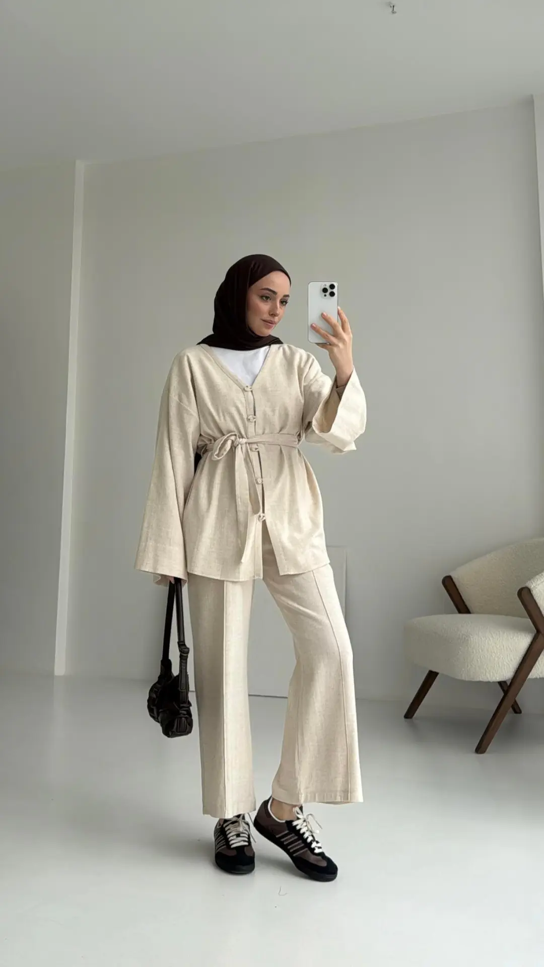 Bağcıklı Buluz Takım Natural - Görsel 2