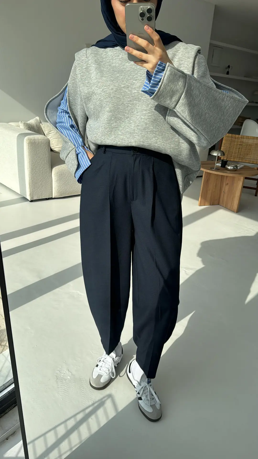 Bagi Kumaş Pantolon Lacivert - Görsel 3