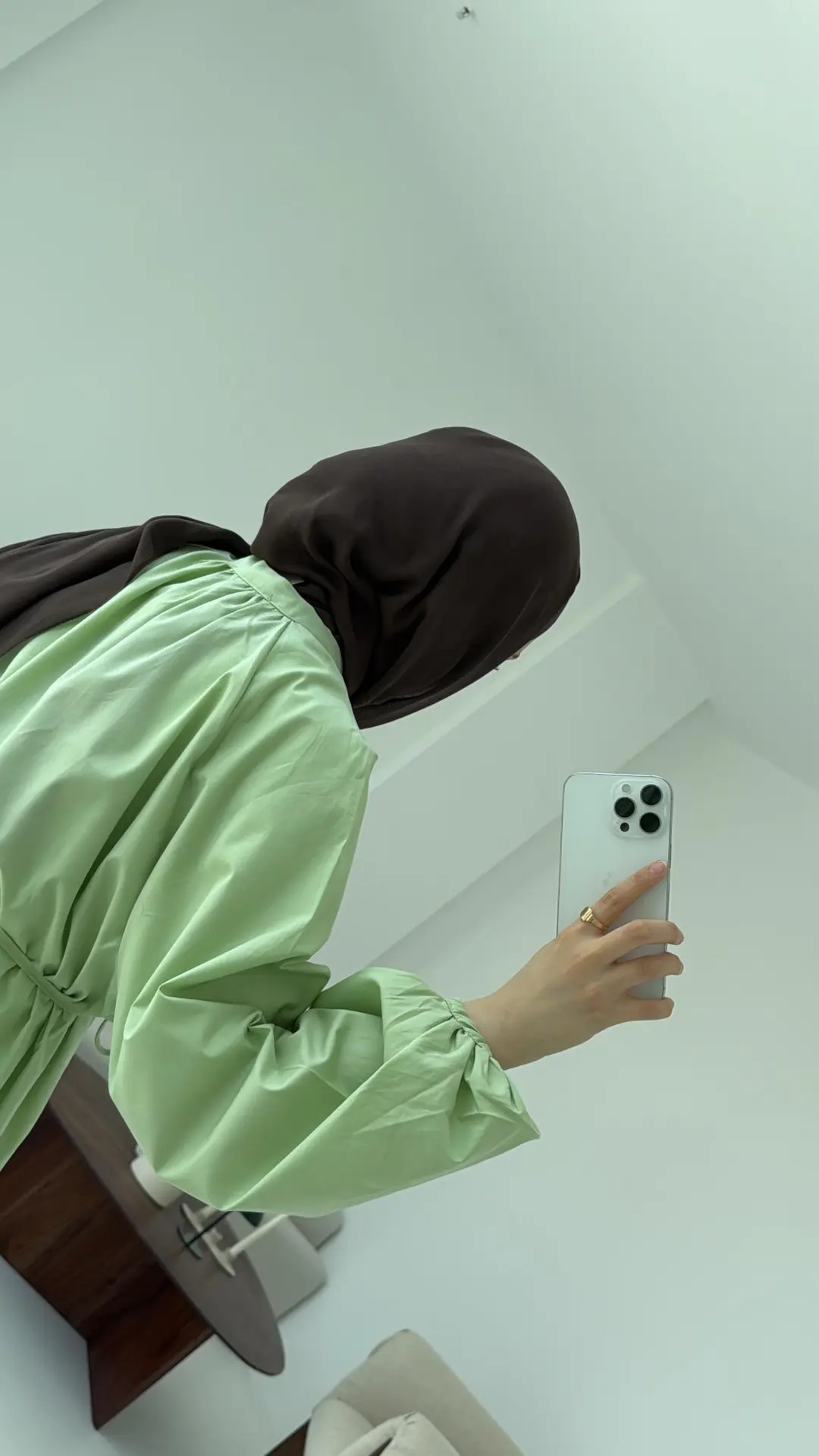 Bağlamalı Balon Gömlek Yeşil - Görsel 5