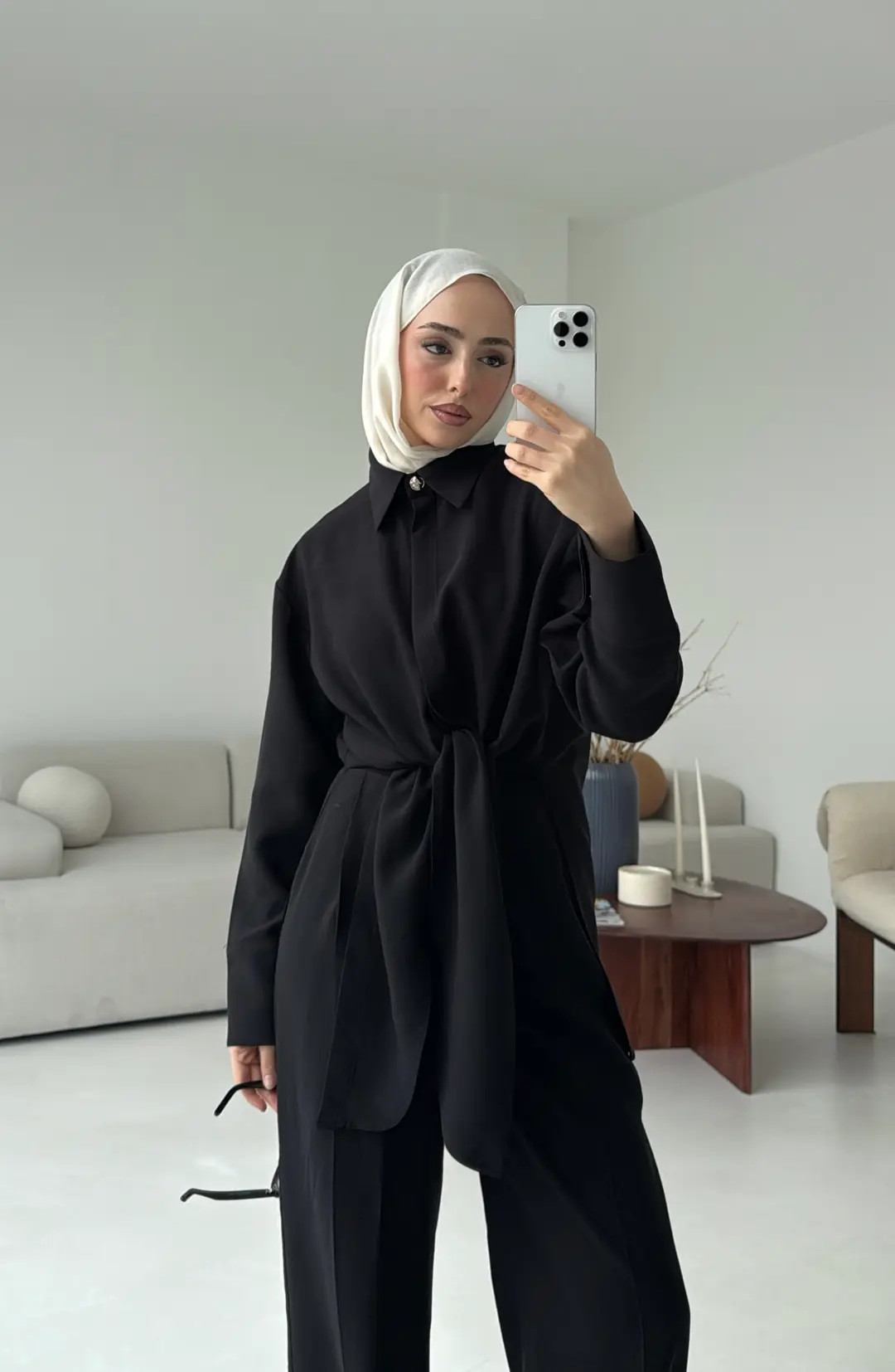 Bağlamalı Bluz Takım Siyah - Görsel 2