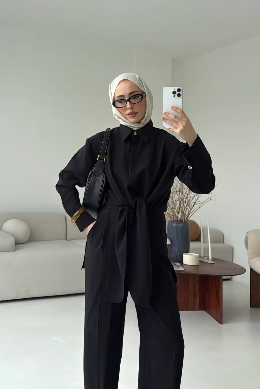 Bağlamalı Bluz Takım Siyah - Görsel 6