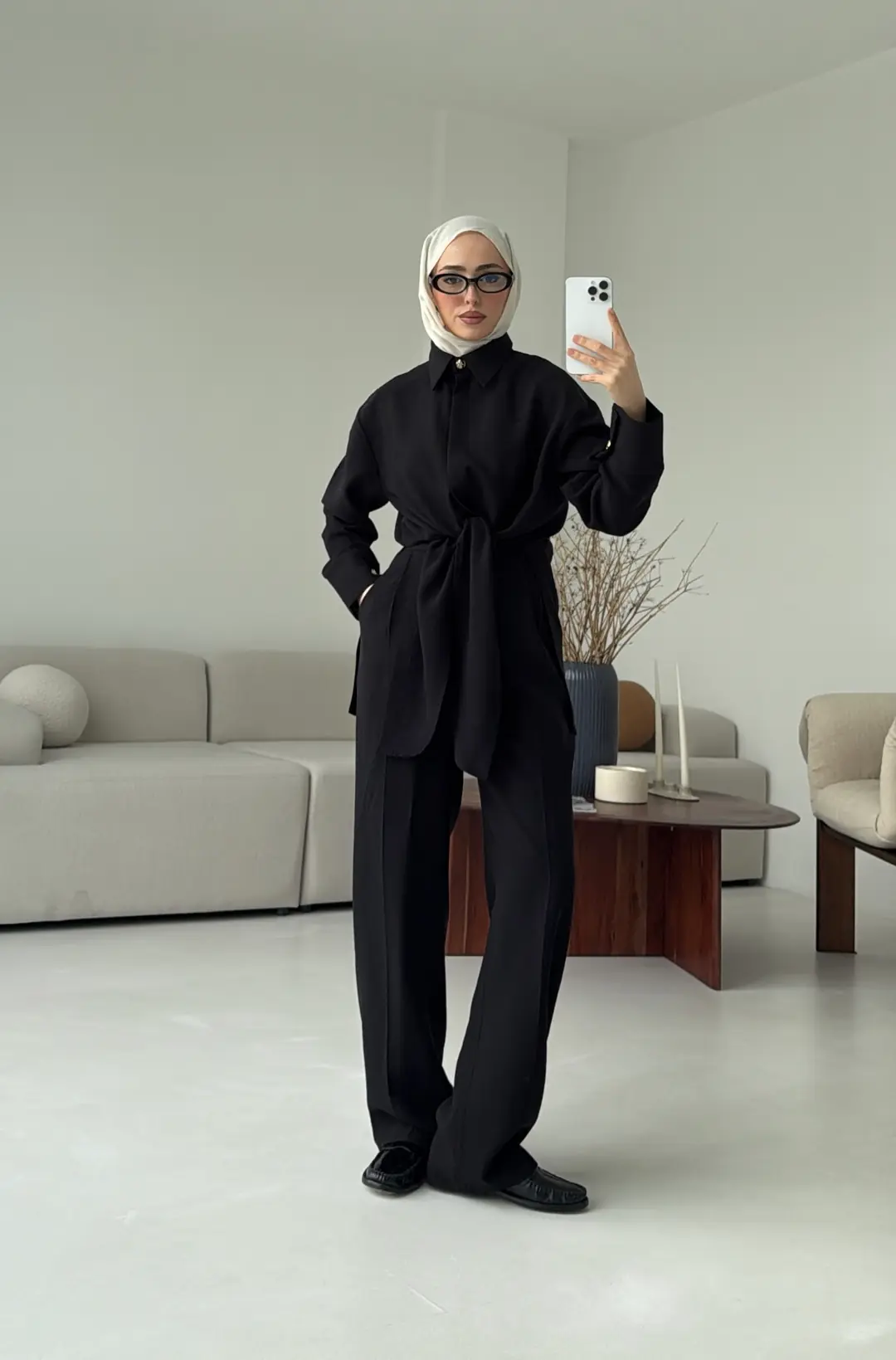 Bağlamalı Bluz Takım Siyah - Görsel 8