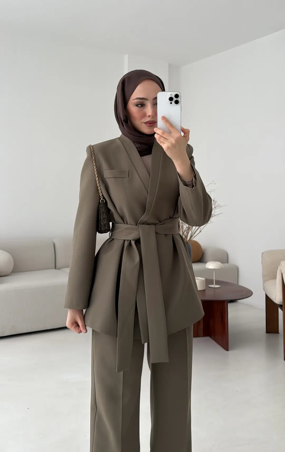 Bağlamalı Ceket Pantolon Takım Haki