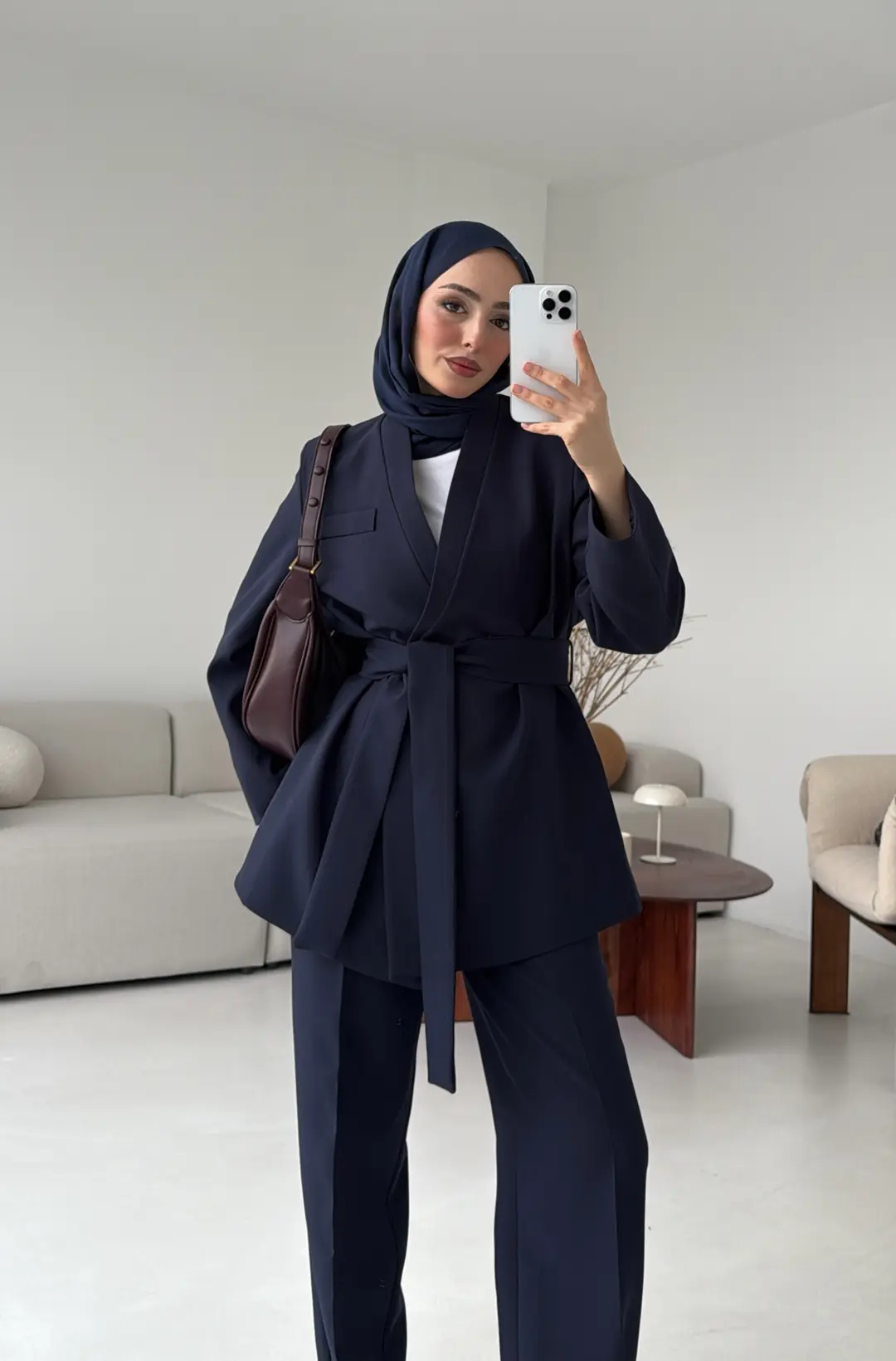 Bağlamalı Ceket Pantolon Takım Lacivert - Görsel 2