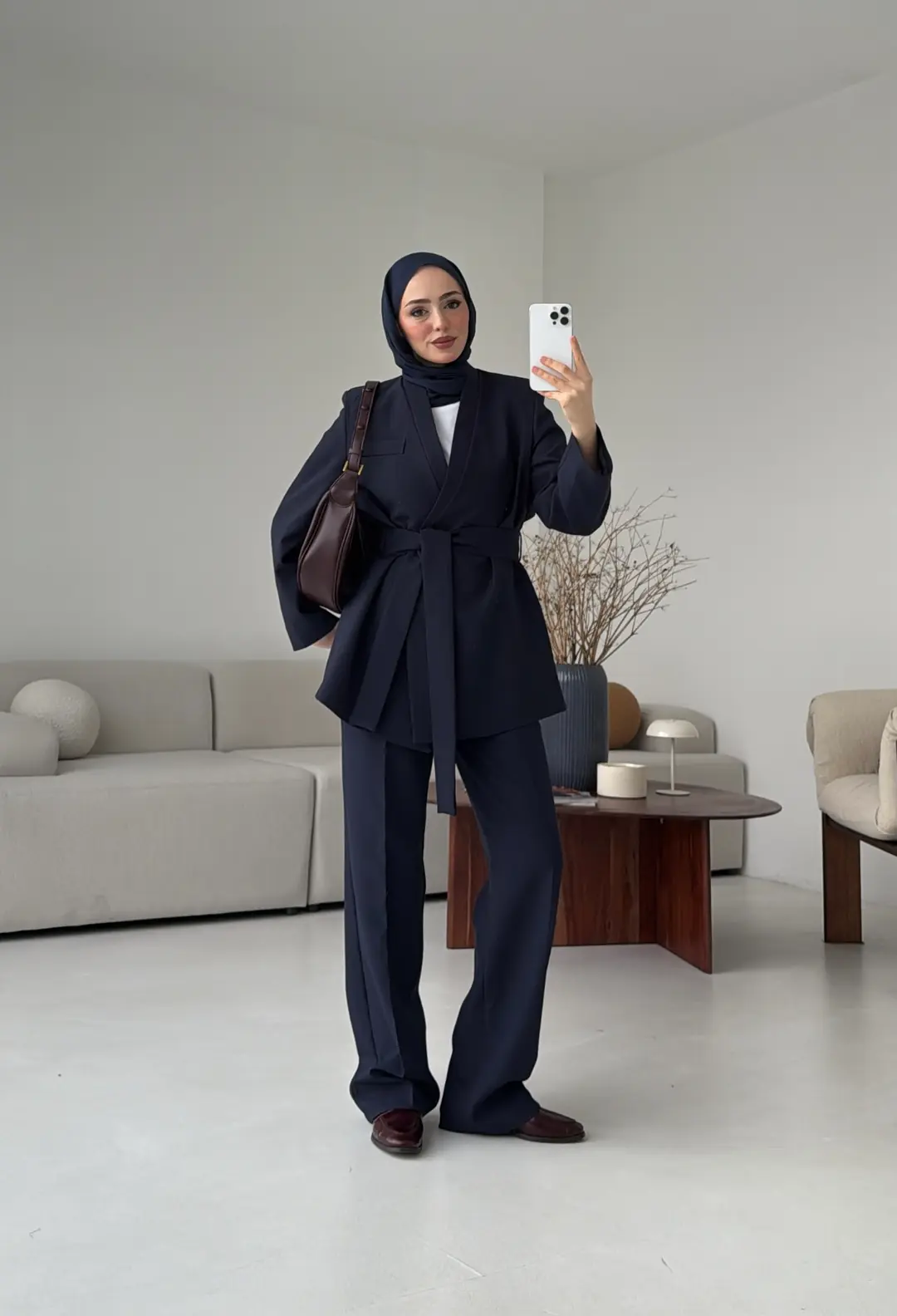 Bağlamalı Ceket Pantolon Takım Lacivert - Görsel 3