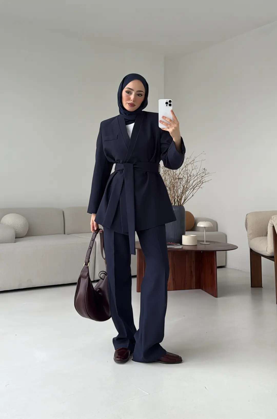 Bağlamalı Ceket Pantolon Takım Lacivert - Görsel 4