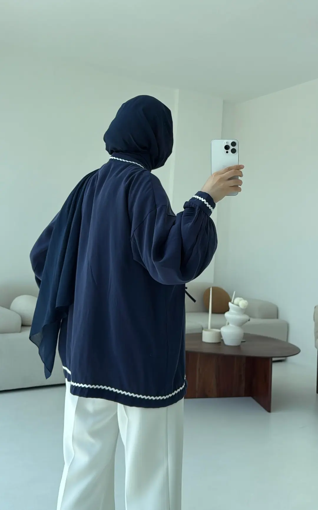 Bağlamalı Dantel Detay Kimono Lacivert - Görsel 2