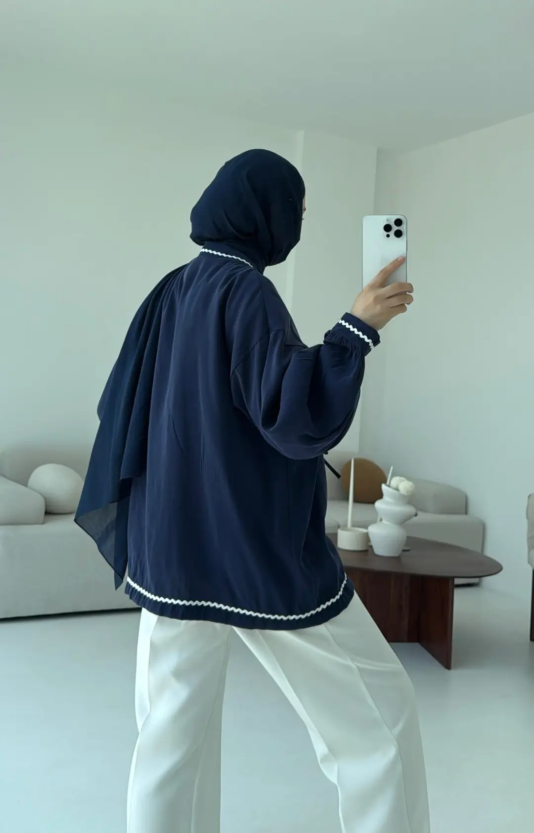 Bağlamalı Dantel Detay Kimono Lacivert - Görsel 3