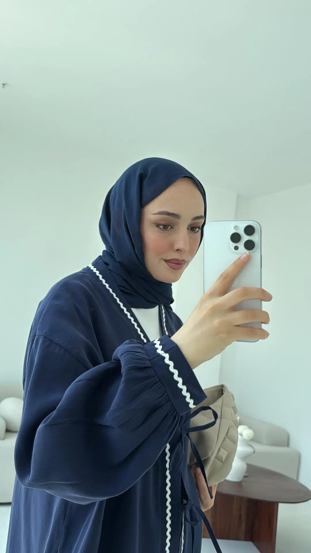 Bağlamalı Dantel Detay Kimono Lacivert - Görsel 9