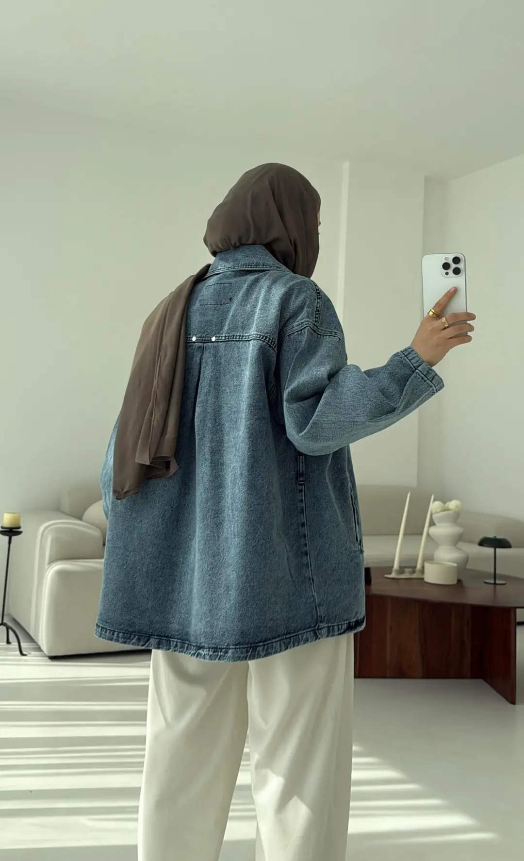 Bağlamalı Denim Ceket - Görsel 6