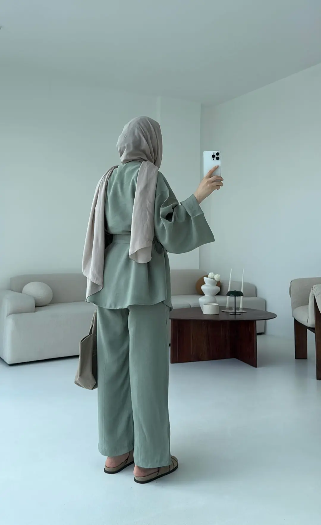 Bağlamalı Kimono Takım Çağla - Görsel 2