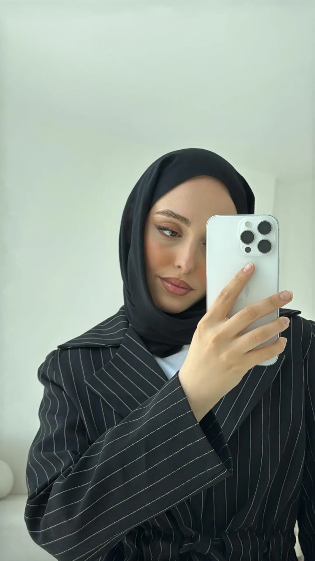 Bağlamalı Siyah Çizgili Blazer Ceket - Görsel 6