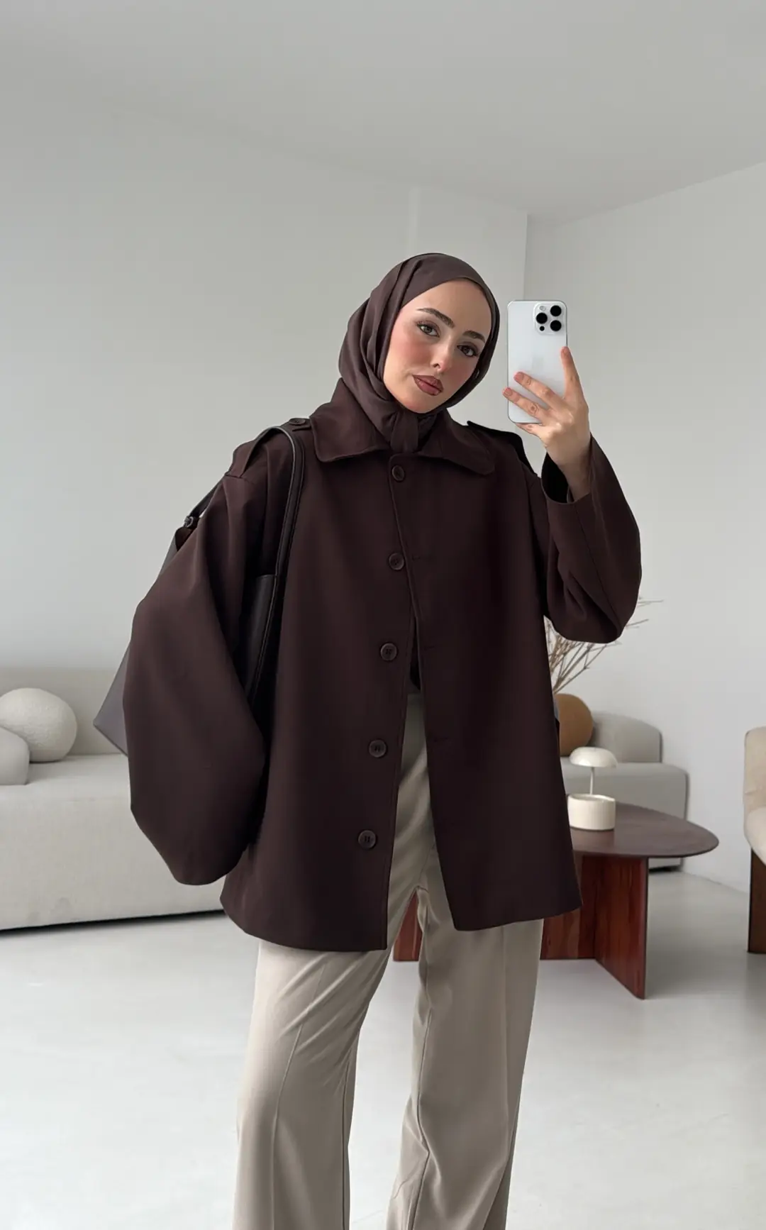 Bağlamalı Trenç Kahve - Görsel 4