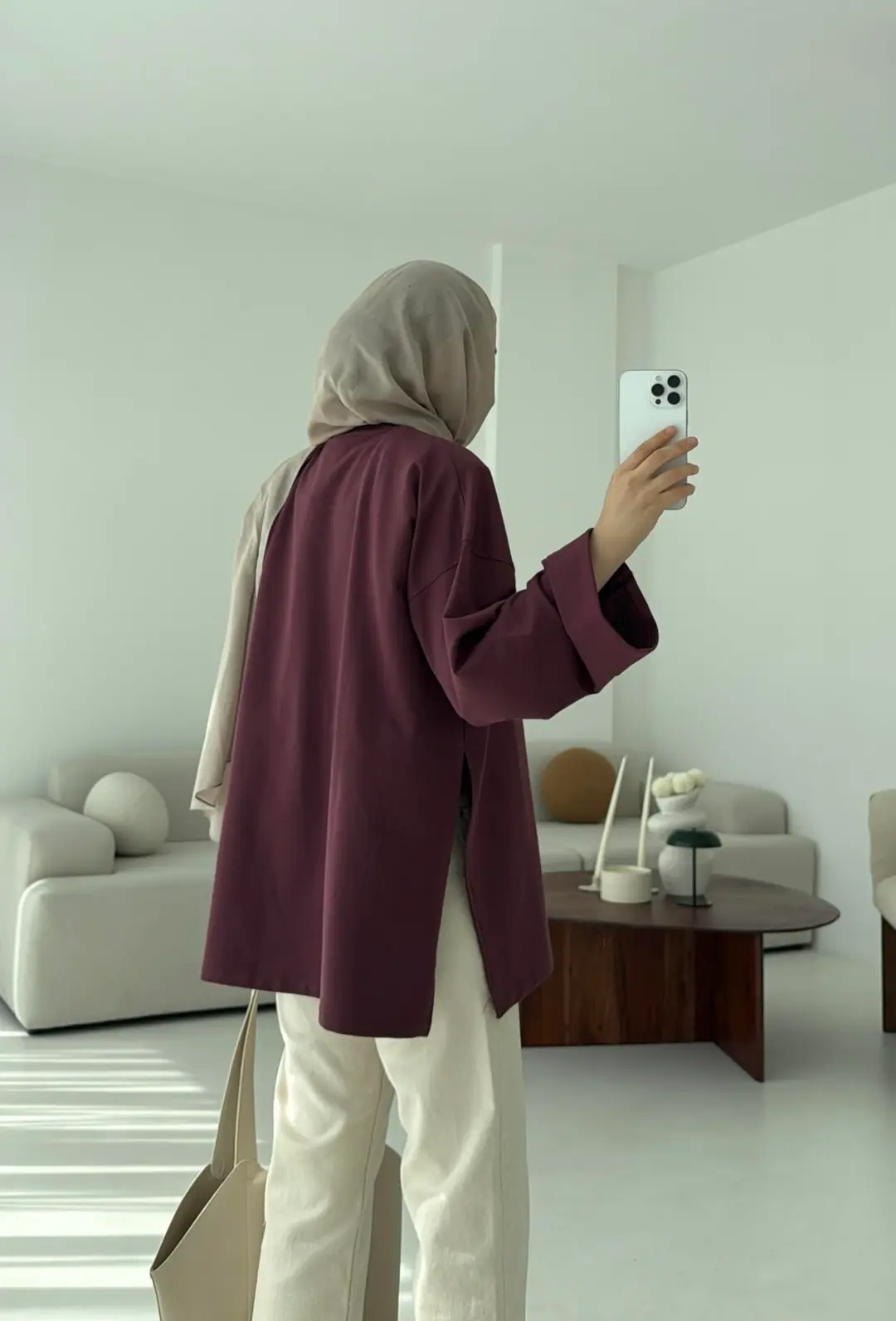 Bağlamalı Yanı Yırtmaç Detay Sweat - Görsel 4