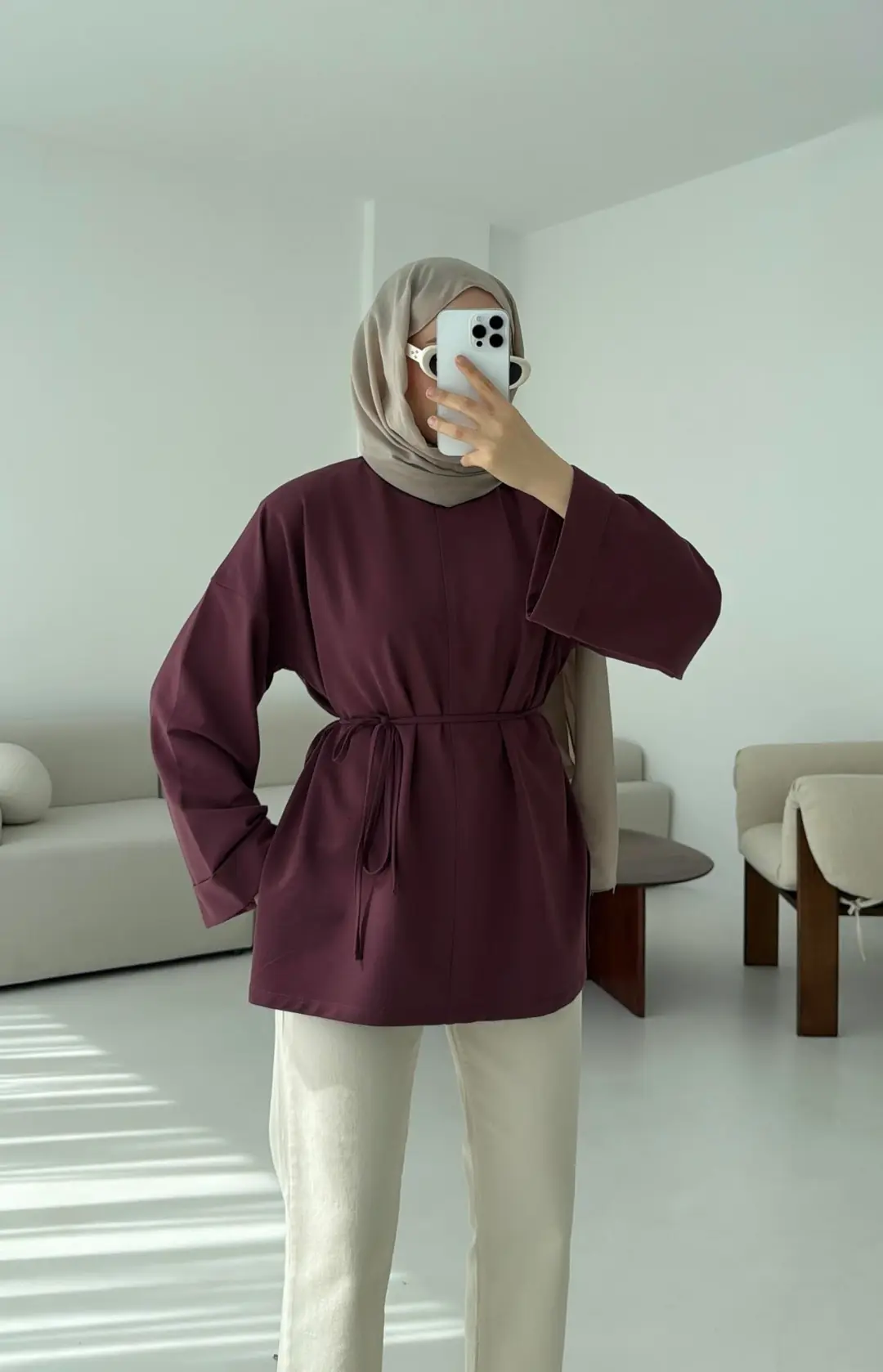 Bağlamalı Yanı Yırtmaç Detay Sweat - Görsel 5