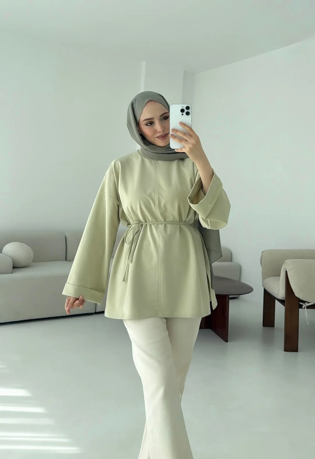 Bağlamalı Yanı Yırtmaç Detay Sweat Cagla - Görsel 3