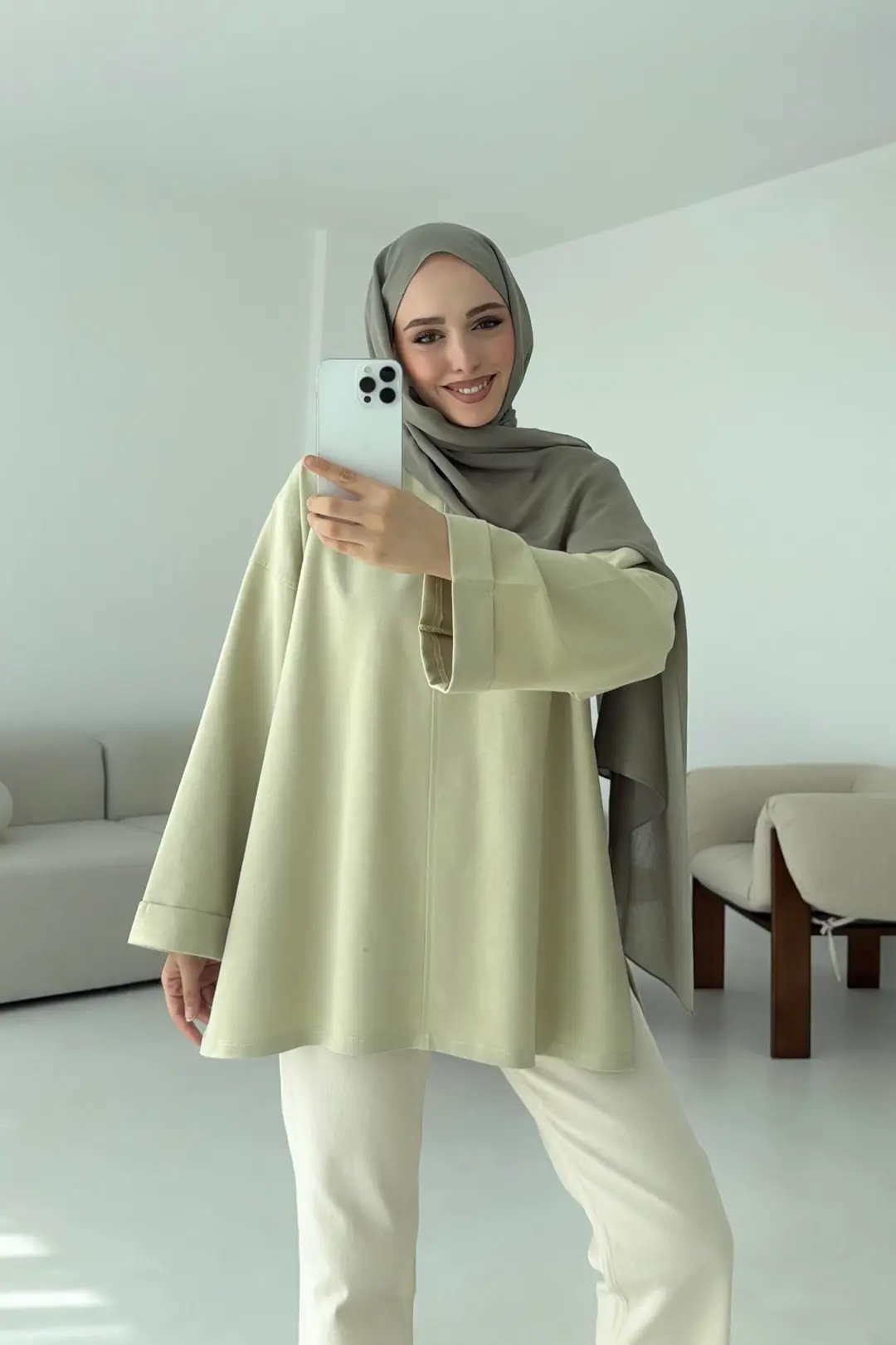 Bağlamalı Yanı Yırtmaç Detay Sweat Cagla - Görsel 5