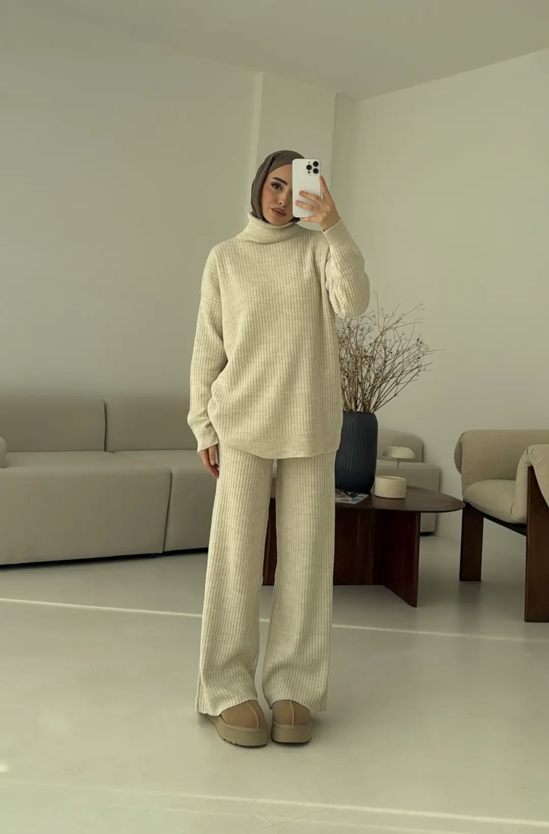 Balıkçı Yaka Triko Takım Taş - Görsel 3