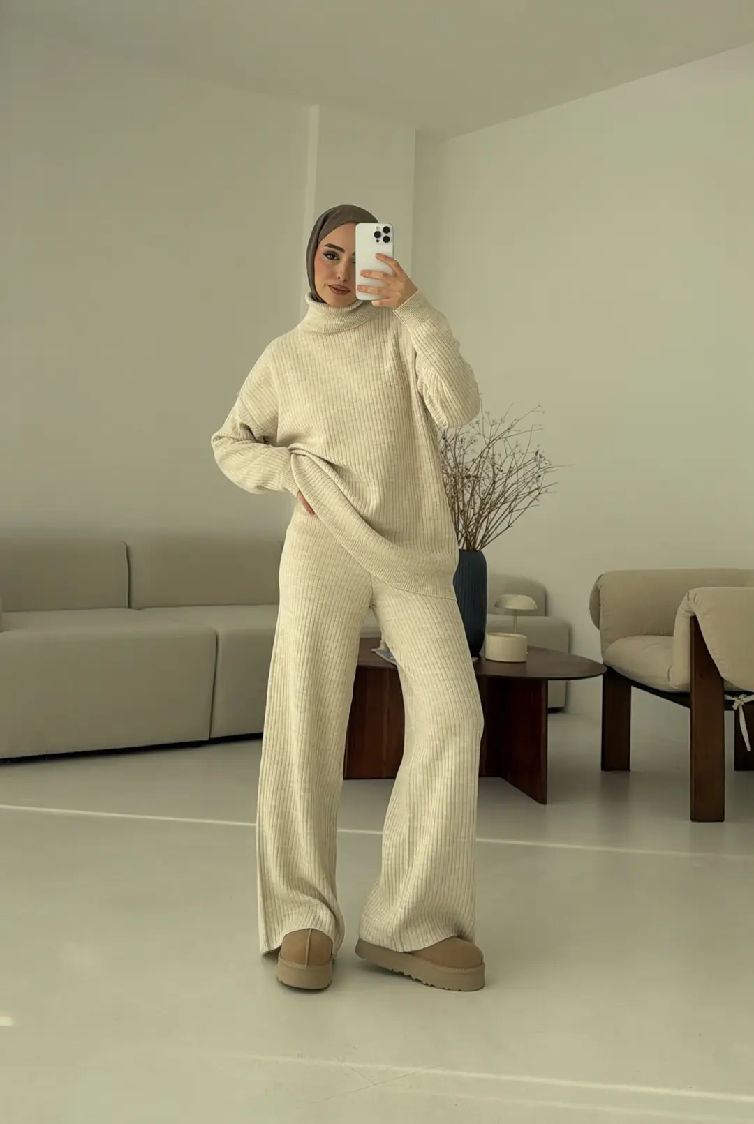 Balıkçı Yaka Triko Takım Taş - Görsel 4