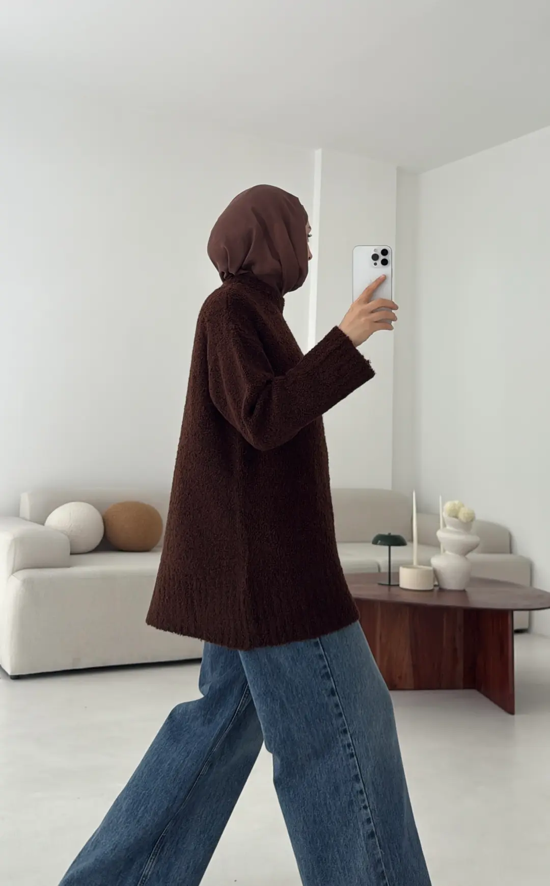 Basic Buklet Kazak Kahve - Görsel 2