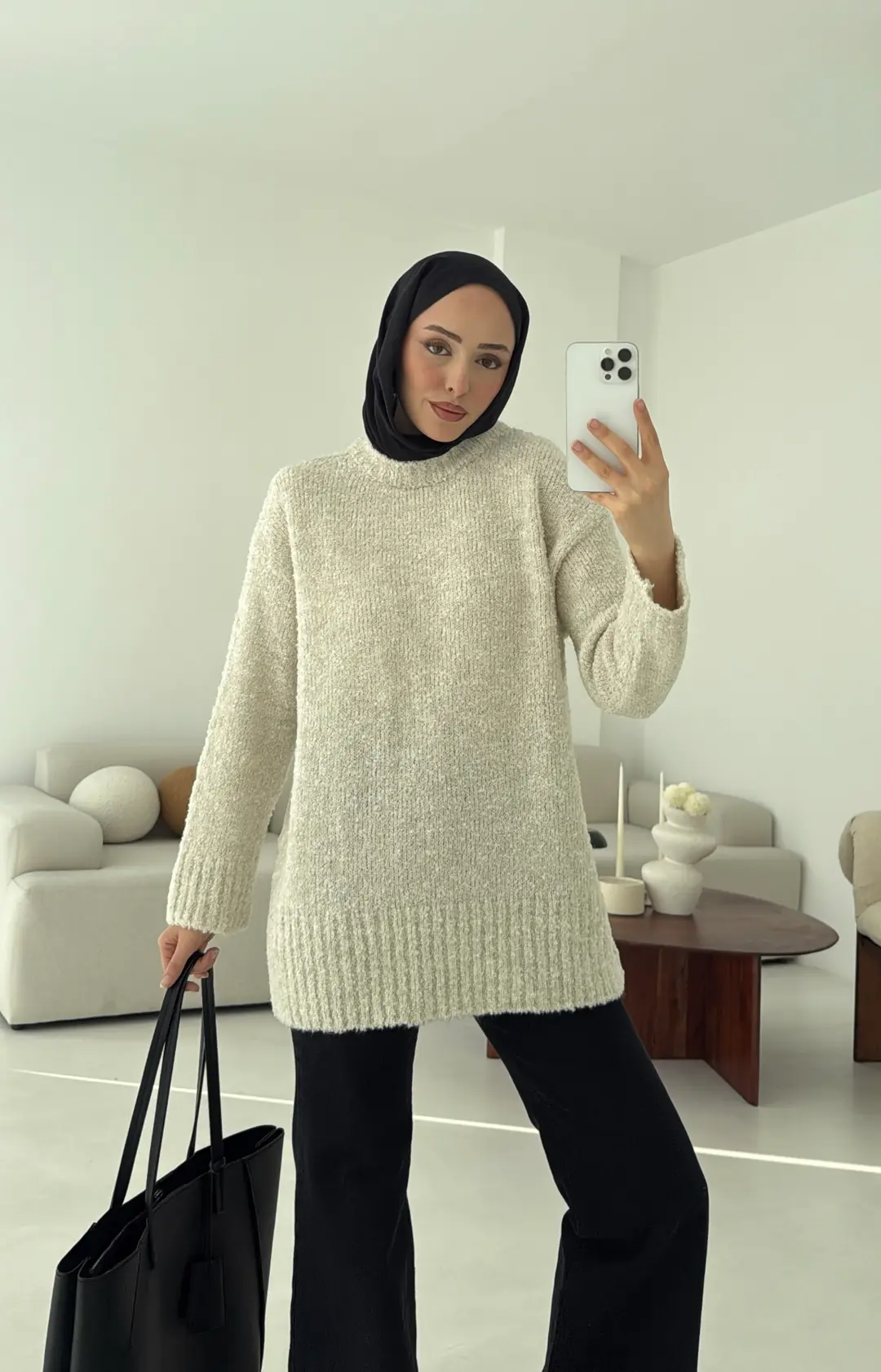 Basic Buklet Kazak  Bej - Görsel 4