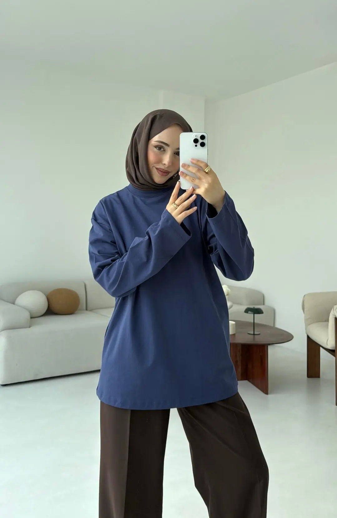 Basıc Sweatshirt Lacivert - Görsel 3