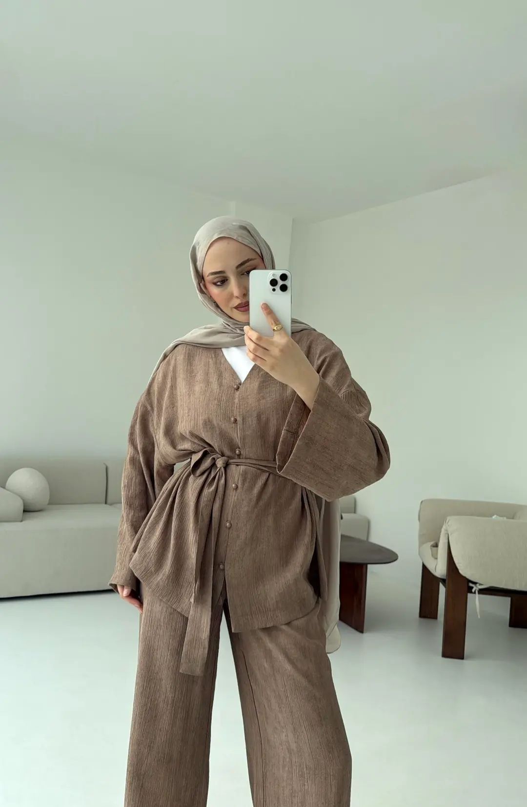 Bej  Bağlamlı Takım - Görsel 3