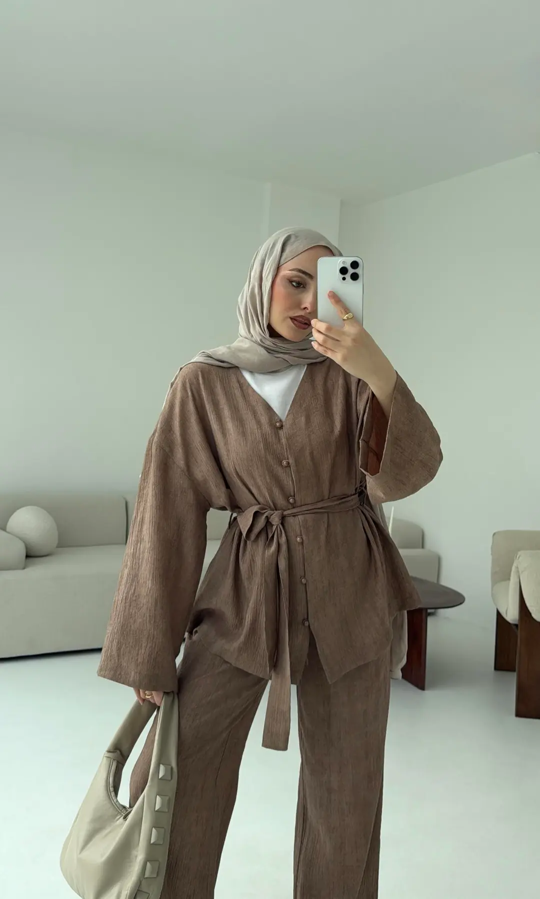 Bej  Bağlamlı Takım - Görsel 4