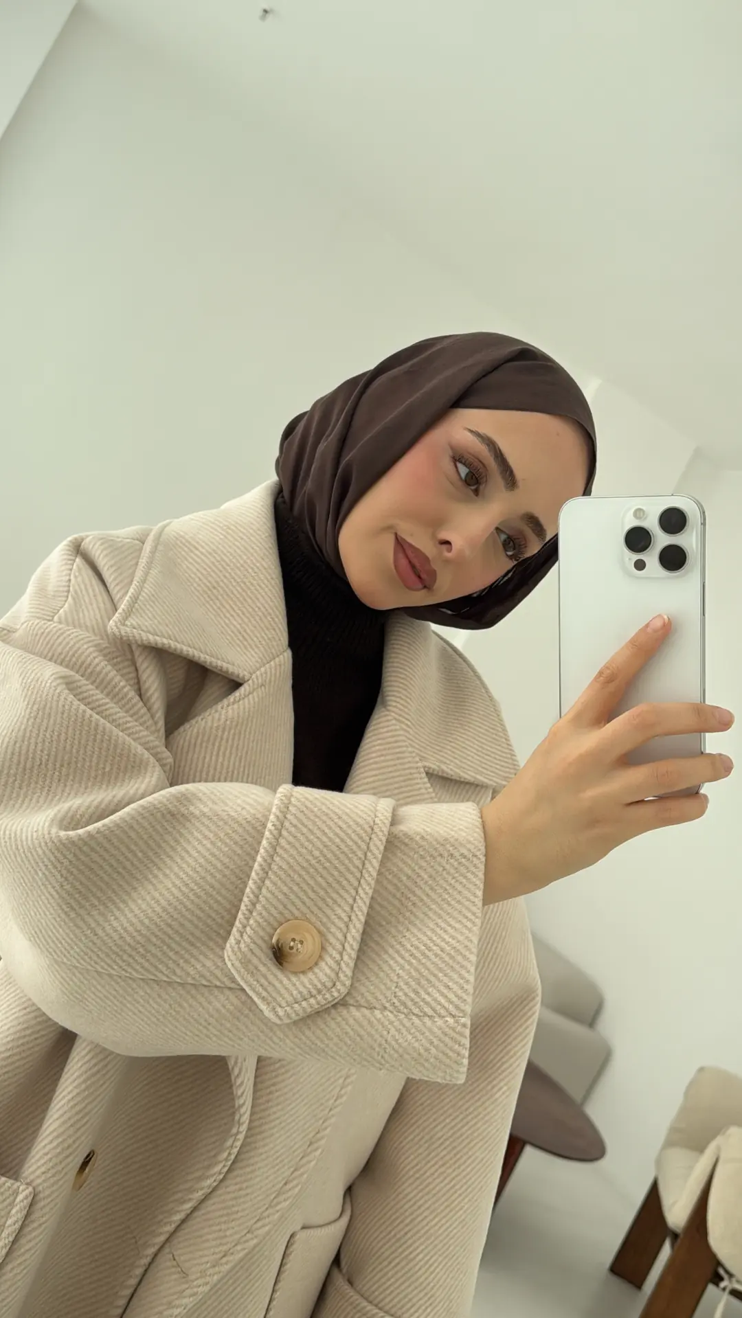 Bej Geçişli Kaşe Kaban - Görsel 7