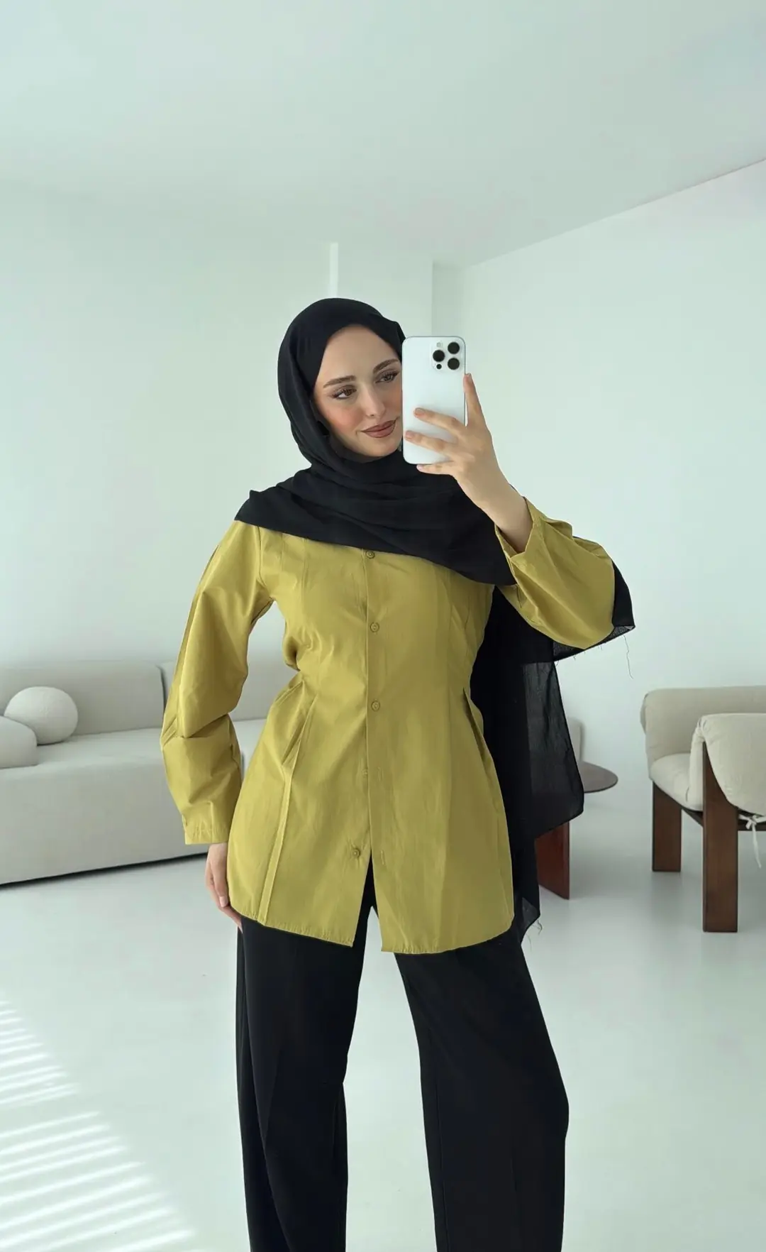 Belden Oturtmalı Gömlek Oliive - Görsel 10