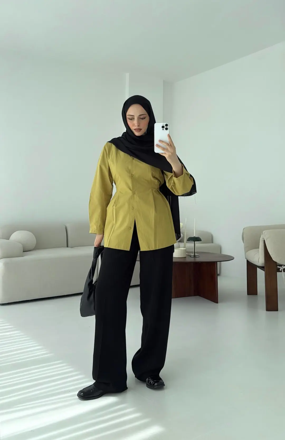 Belden Oturtmalı Gömlek Oliive - Görsel 7